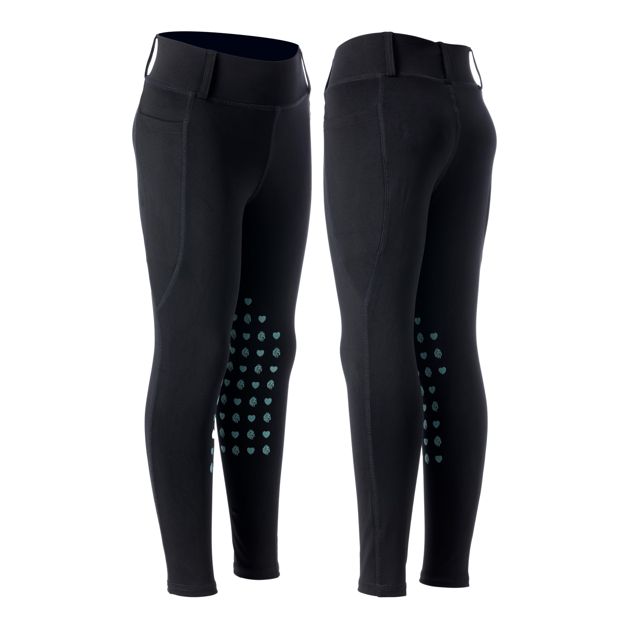 Equinavia Classic Kids Silicone Knee Patch Riding Pants, Breeches, Unisex Tights, Girls, Boys