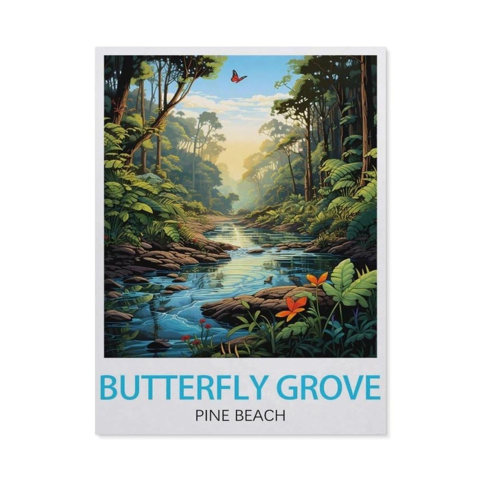 Plaque Métal Vintage Butterfly Grove décoration murale fer rétro pour maison et café