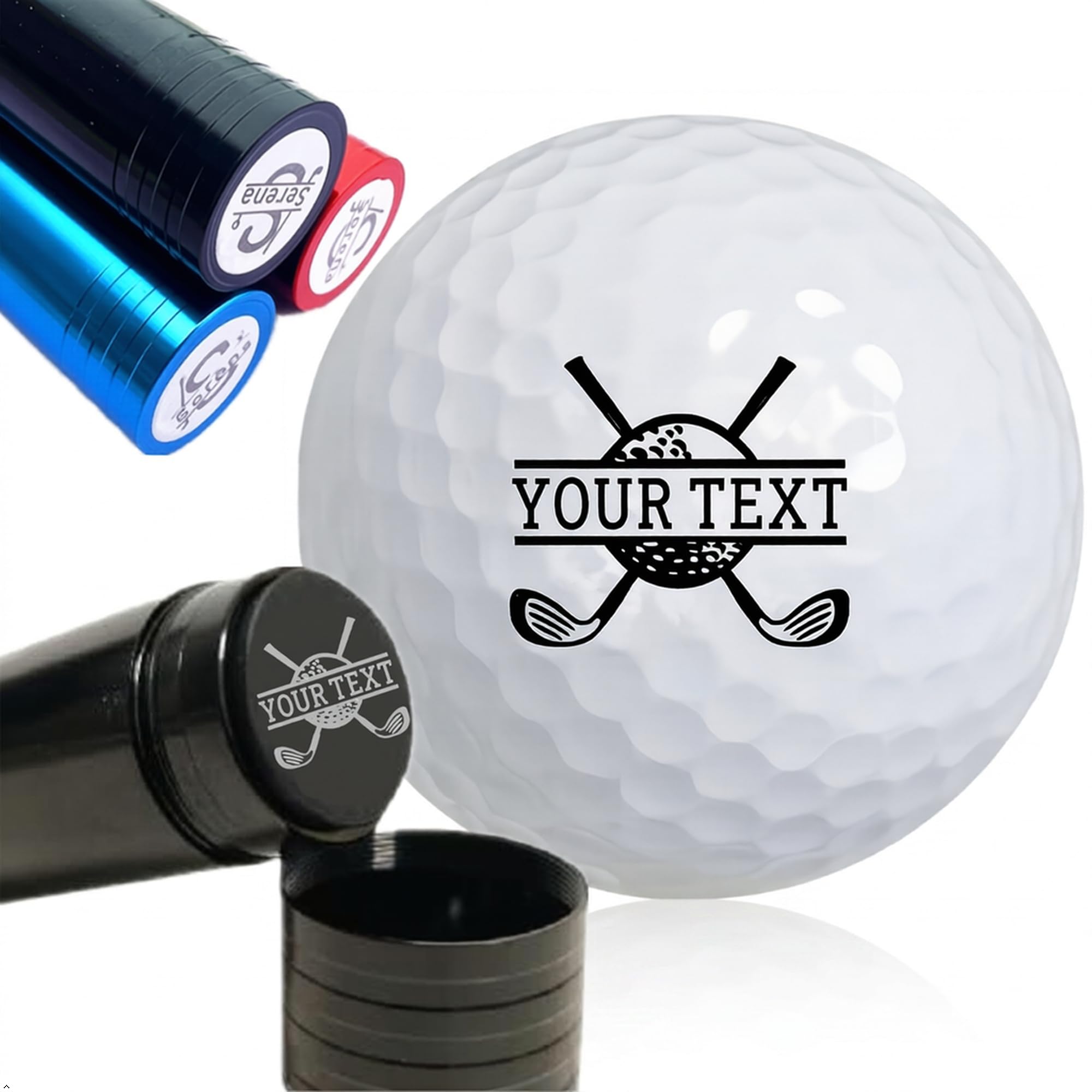 JSWLYWMTPJ Personalised Golf Ball Markers Metal Stamp Name Logo,Custom Golf Ball Stamper Marking Your Own Golf Ball Stamp Tool Kit Golfer Gift (Metal Stamp)
