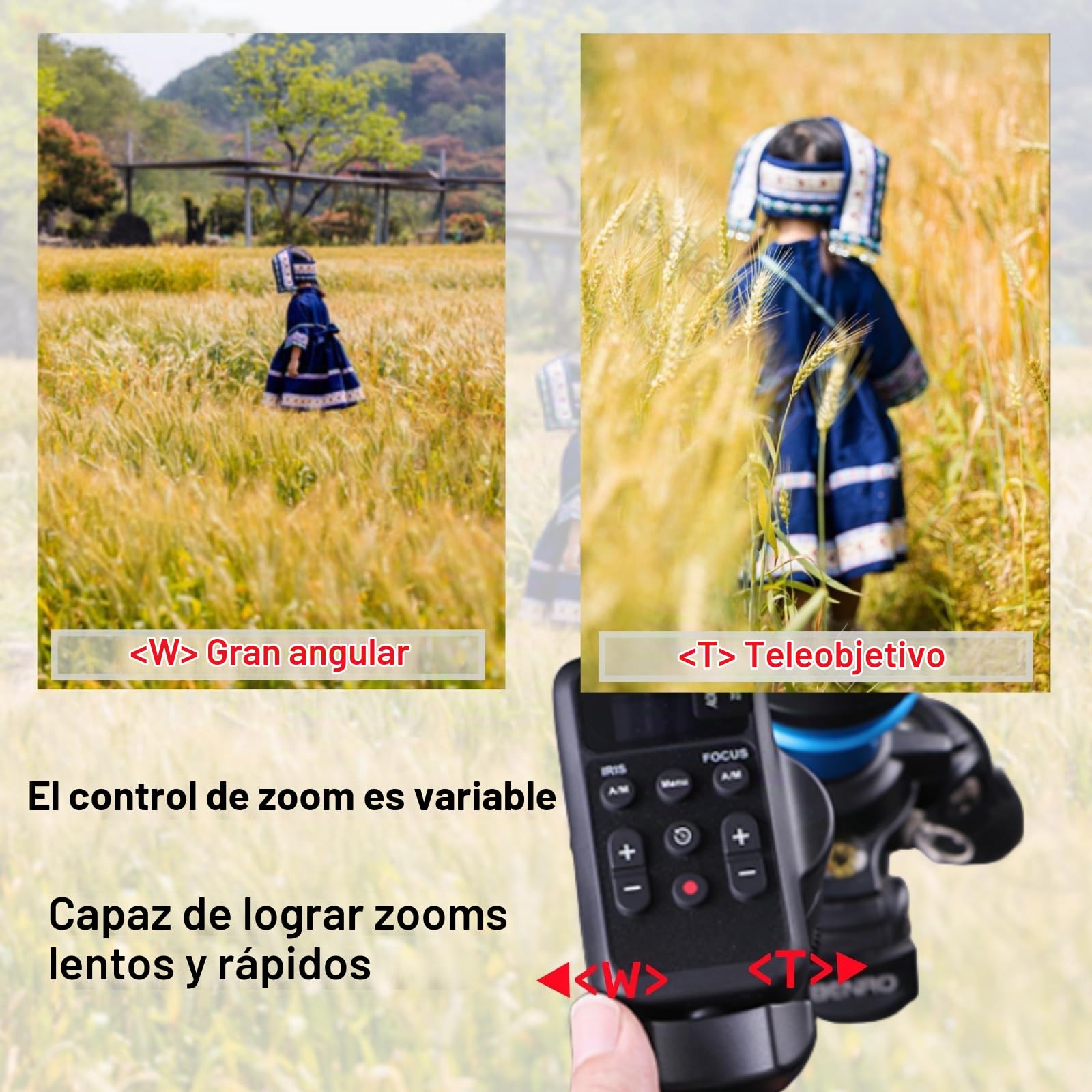 PHOLSY Mando a Distancia Inalámbrico con LANC para Canon Sony Videocámaras | Videocámara Remoto de 2,5 mm, Zoom de Vídeo, Enfoque de Vídeo, Iris y Remoto de Grabación de Vídeo