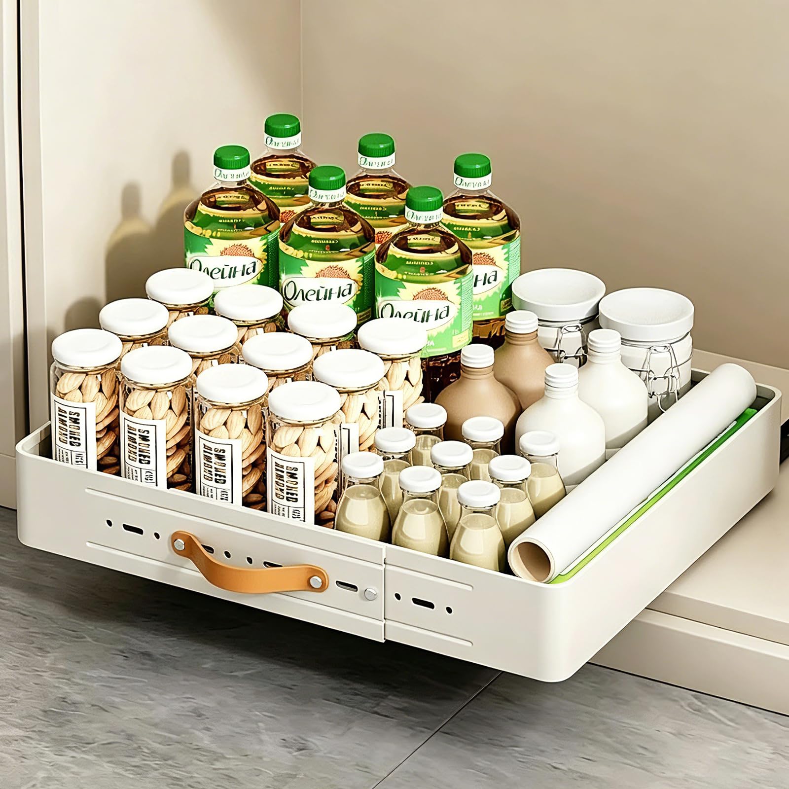 Tiroir de cuisine télescopique auvstar extensible de 35 à 51 cm pour armoire