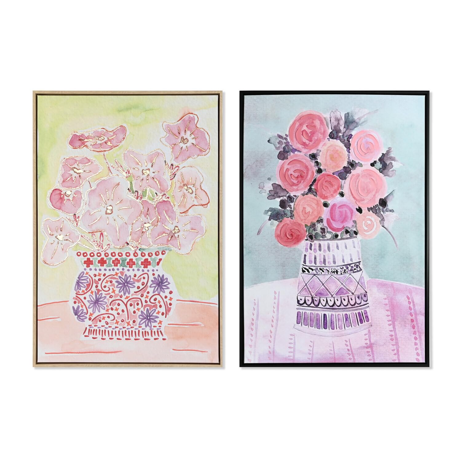 Cadre toile pour mur vide et étroit tableau floral vertical 36x4x93 cm