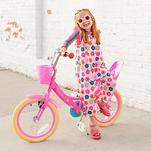Miniatura 110 de Glerc Maggie Girls Bike, 12-20 Inch Kids Bike for 2-13 Years Old Children, Princess Style Kids Bicycle with Doll-Seat & Basket & Training Wheels,