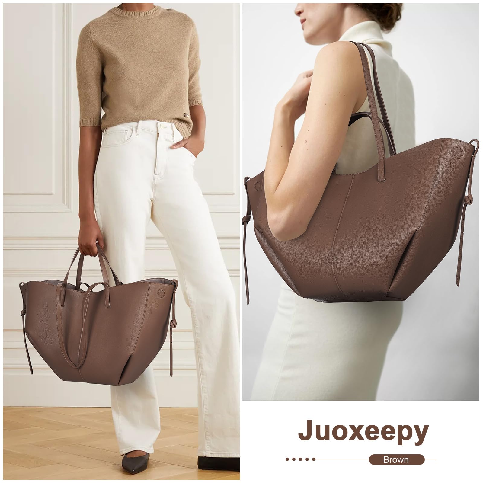 Juoxeepy - Bolso tipo bolsa de piel sintética para mujer, bolso de trabajo de tendencia para otoño, bolso de hombro con cierre magnético