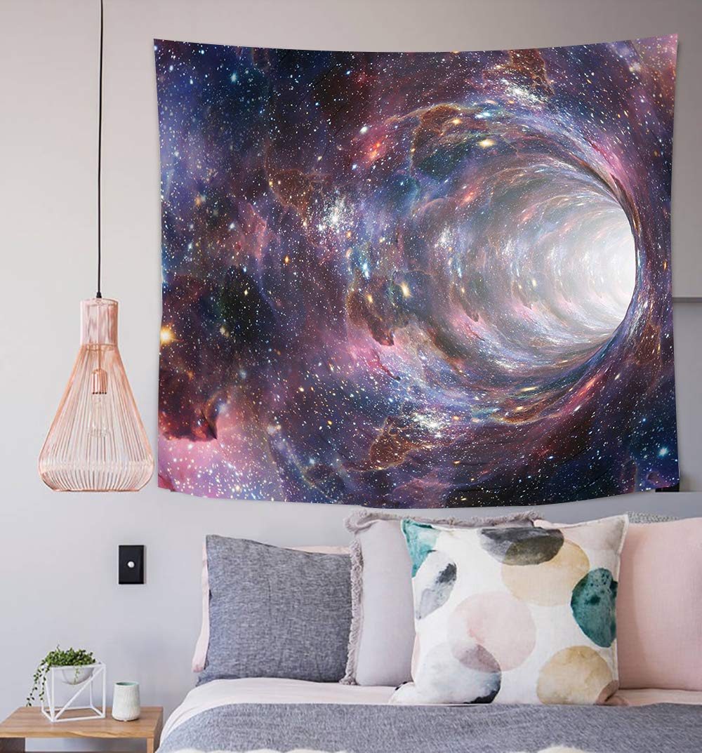 Universe Black Holes Tapestry Galaxy Wall Tapestry Milky Way Psychedelic Wormholes Wall Hanging Decorating Dormitory (60"x60")