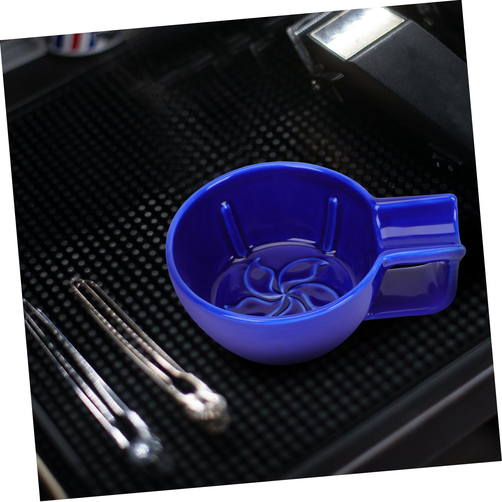 SHERCHPRY Ciotola da Barba in Ceramica Blu Capiente per Rasatura Uomo