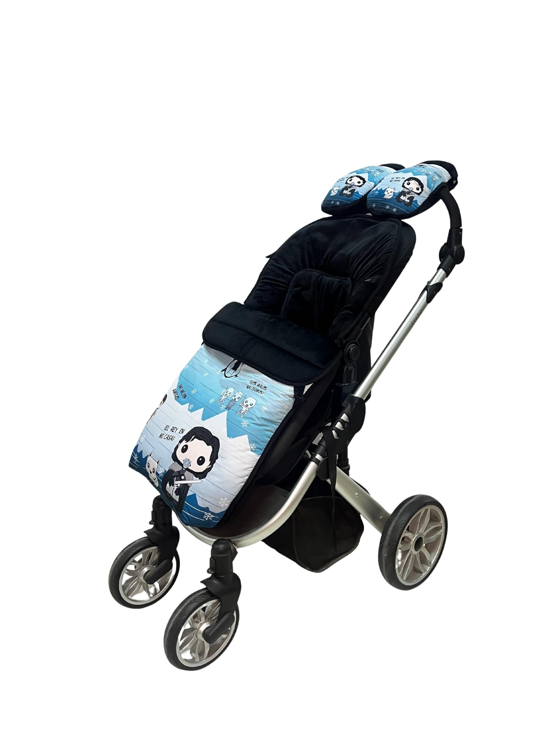 Conjunto de saco más manoplas para silla de paseo universal, saco bebe invierno más manoplas con polar extrasuave, saco carro bebé impermeable, desmontable, doble apertura, resistente hasta -15 grados