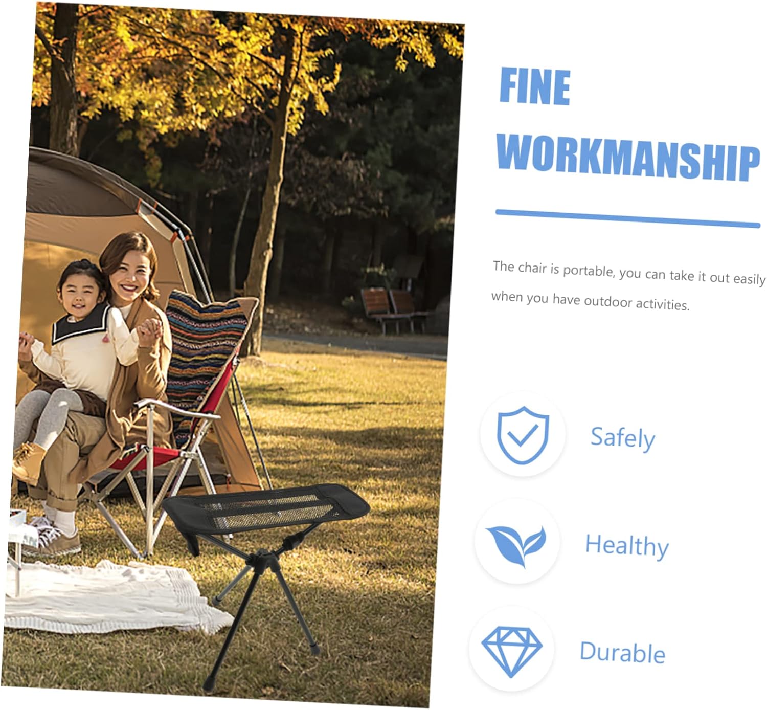 Milisten Portable Folding Stool for Camping Lightweight Outdoor Chair Mini Fishing Stool Carry Bag Ultra-Compact Design for Beach Hiking and Picnics