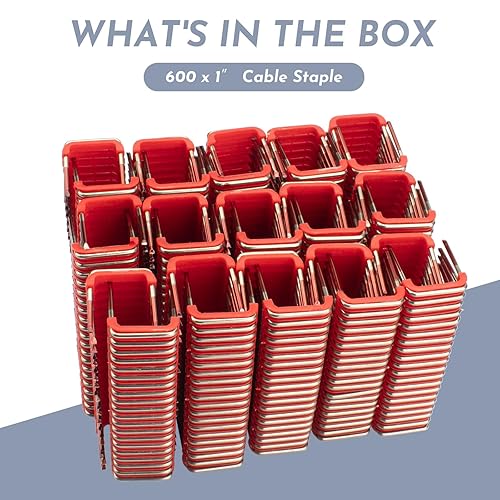 Miniatura 6 de MNM1-600 - Grapa de cable aislada de 1 pulgada, repuesto de grapa de metal aislada de 1 pulgada para grapadora de cable Milwaukee M12 2448-20 para