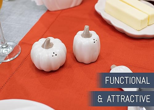 Miniatura 4 de Nat & Jules - Mini salero y pimentero de cerámica con forma de calabaza de 3 pulgadas, perfecto para Acción de Gracias, Halloween y decoración de