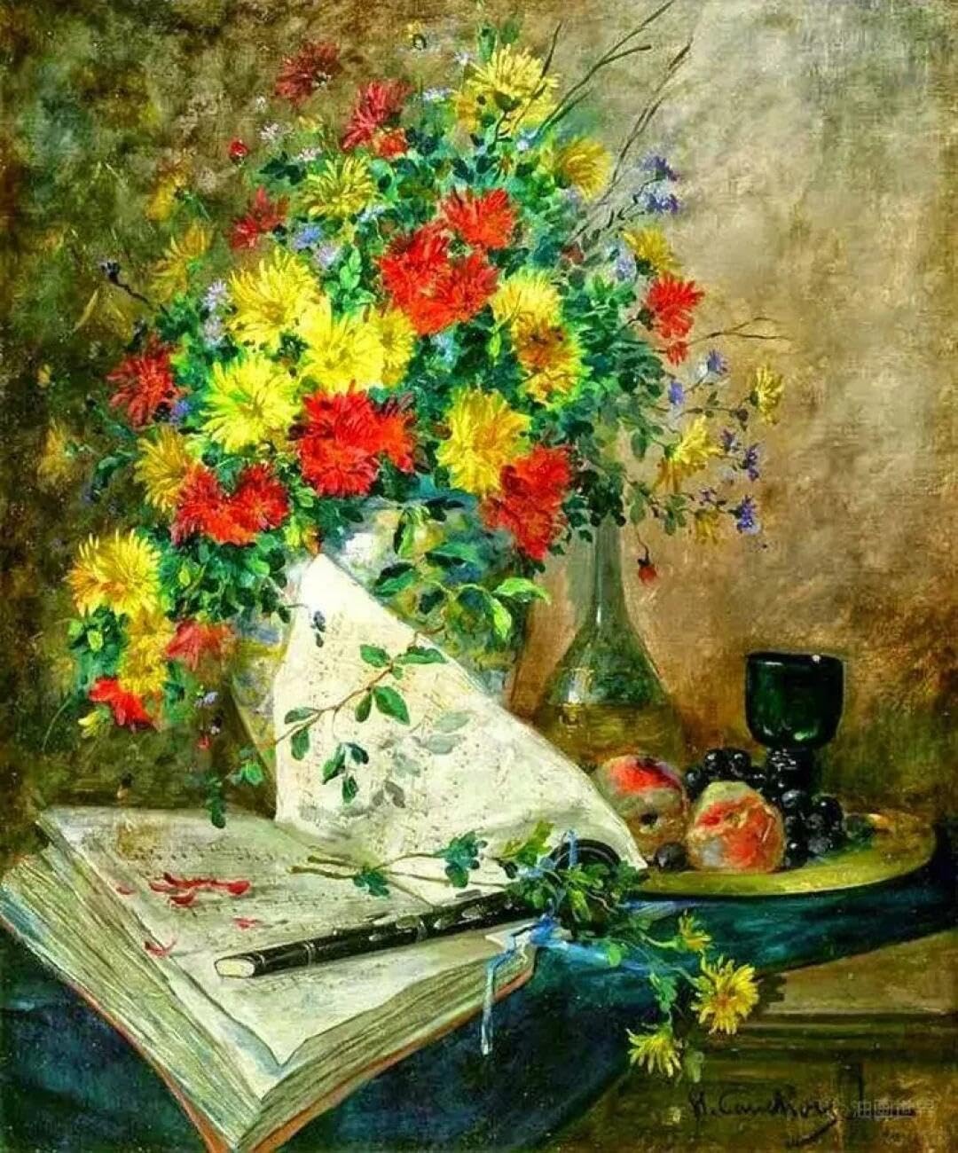 Henypt Cross Stitch Kits Flowers in a vase DIY Arts Aand Craft Kit for Beginners The Elderly with Accessories Home & Leisure/Gifts 14CT 80x100cm