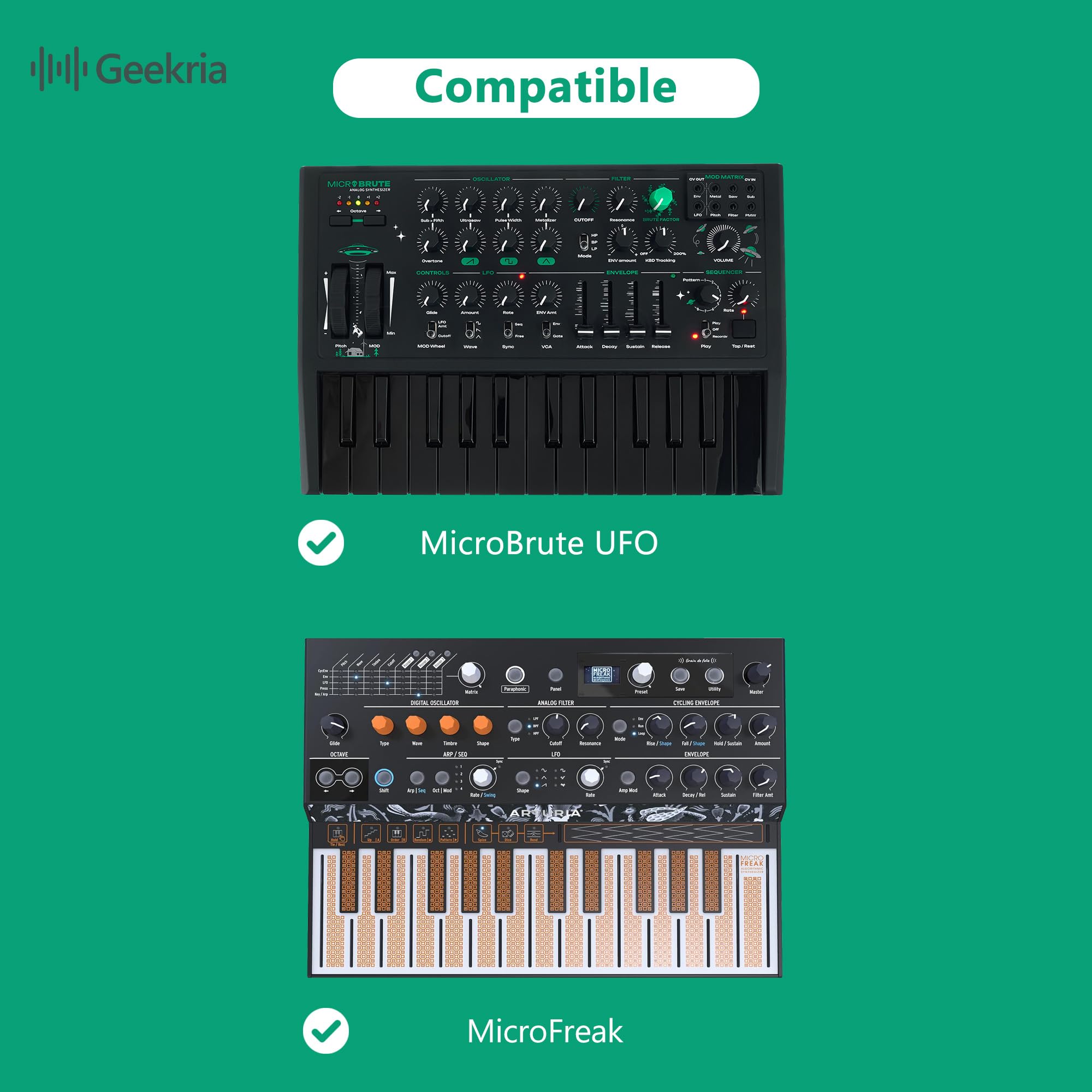 GEEKRIA Custodia da trasporto per interfaccia audio, compatibile Arturia - MicroFreak/MicroBrute UFO/DrumBrute Impact, EVA Hard Shell Portable Travel Bag (Grigio scuro)