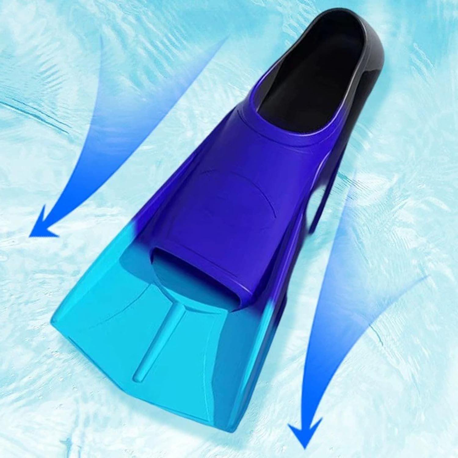 Light Weight Swim Training Fins Silicone Swimming Travel Size Flippers Short Snorkeling for Lap Swimming Pool Water Equipment