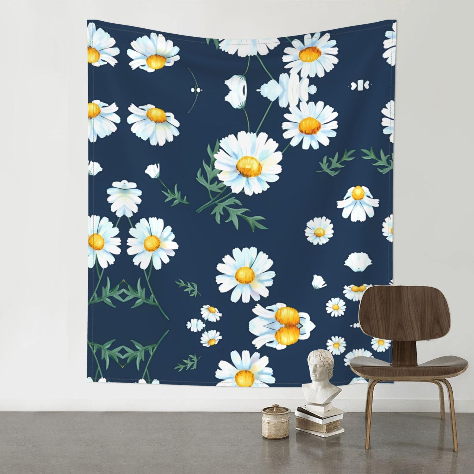 WHJSSF Daisy Prints Wall Tapestry 60x51in - Boho Decor Throw for Bedroom, Dorm, Picnic & Outdoor Adventures