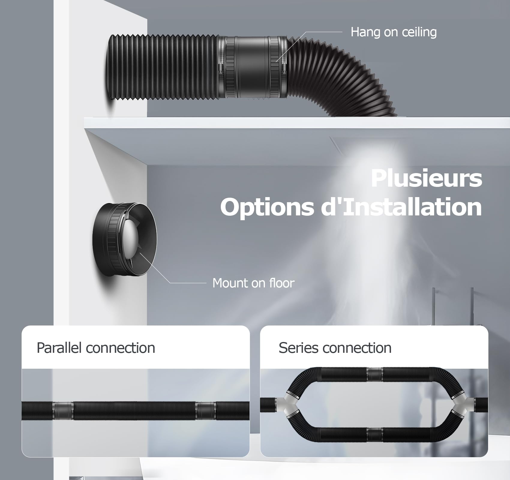 Extracteur d'air 100mm, Ventilateur de Conduit Compact avec Protection Contre la Surchauffe, 32dB 130m³/h Aérateur Extracteur Silencieux, VMC Salle de Bain Cave Garage Tente Garantie 5 ANS