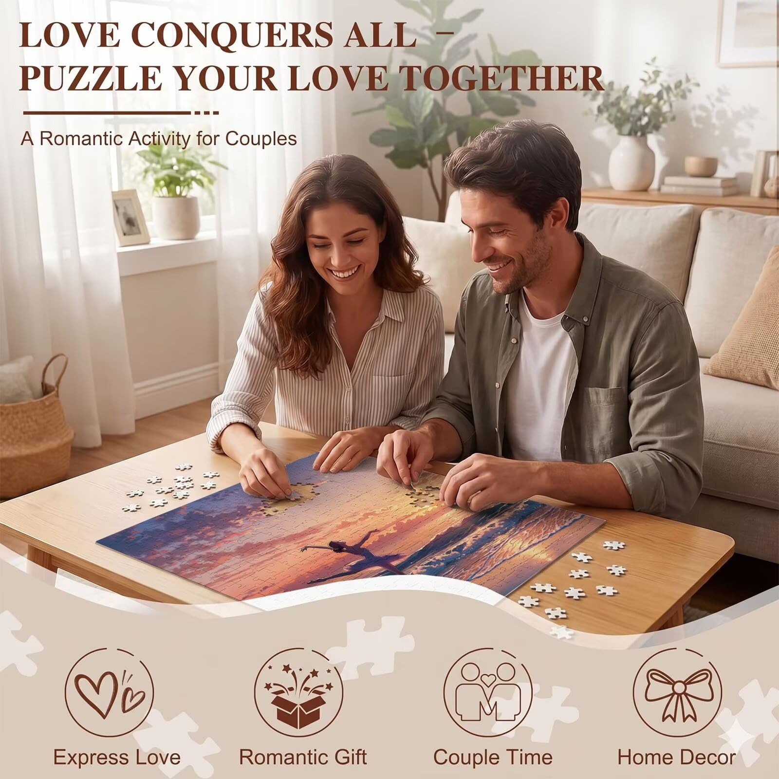 playa bailarines Puzzle de 1500 Piezas, Juego de Mesa Familiar de Madera - Rompecabezas Adultos para Toda La Familia,Rompecabezas Educativo DIY y Antiestrés - Con mapa de referencia, 87 x 57 cm f0-272