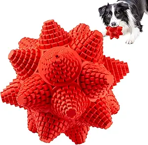 LiuMelinda Dog Chew Toys for Aggressive-Chewers - Indestructible Dog Toy for Aggressive Chewer,Tough Chew Toys for Dogs (Rubber Stacked Star Ball)