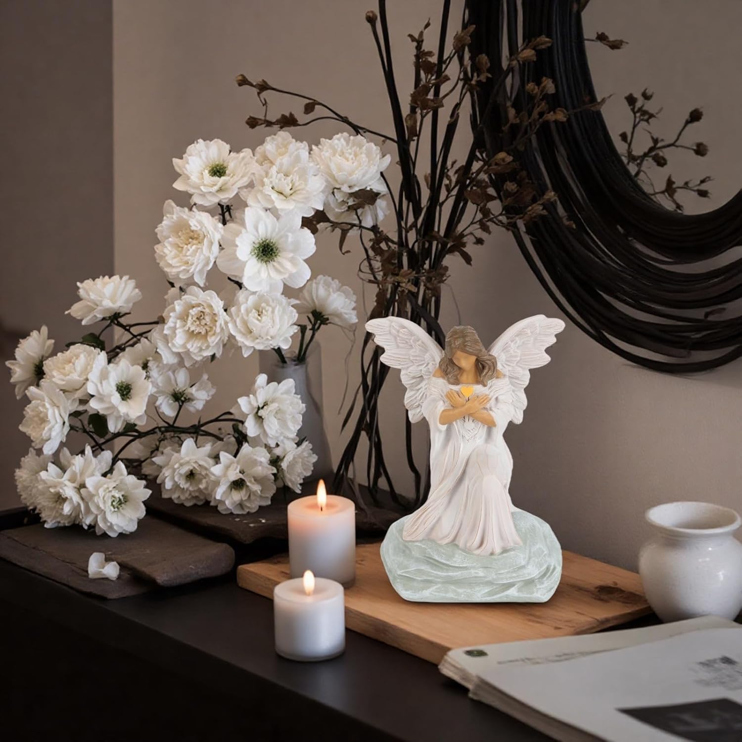 Memorial Angel Figurine Bereavement Gifts for Loss Guardian Angel Statue 6.1 Inch Sympathy Angel Figurine Grief Gifts Women Remembrance Decor Religious Home Decoration - Image 6