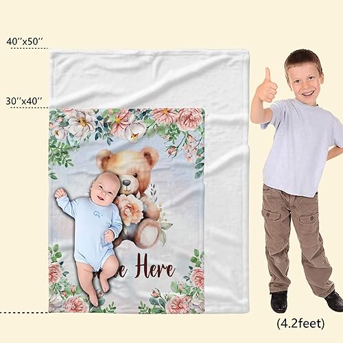 Miniatura 97 de Manta personalizada con diseño de jirafa y elefante, manta de franela suave, acogedora y ligera con nombre para sofá, cama, sofá, regalo, unisex