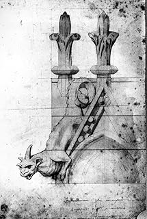 Notre Dame Gargoyle Ndesign By Eug?Ne Viollet-Le-Duc For A Gargoyle On A Buttress Of Notre Dame De Paris Drawn For His Mid-19Th Century Restoration Of The Cathedral In Paris France Poster Print by (1