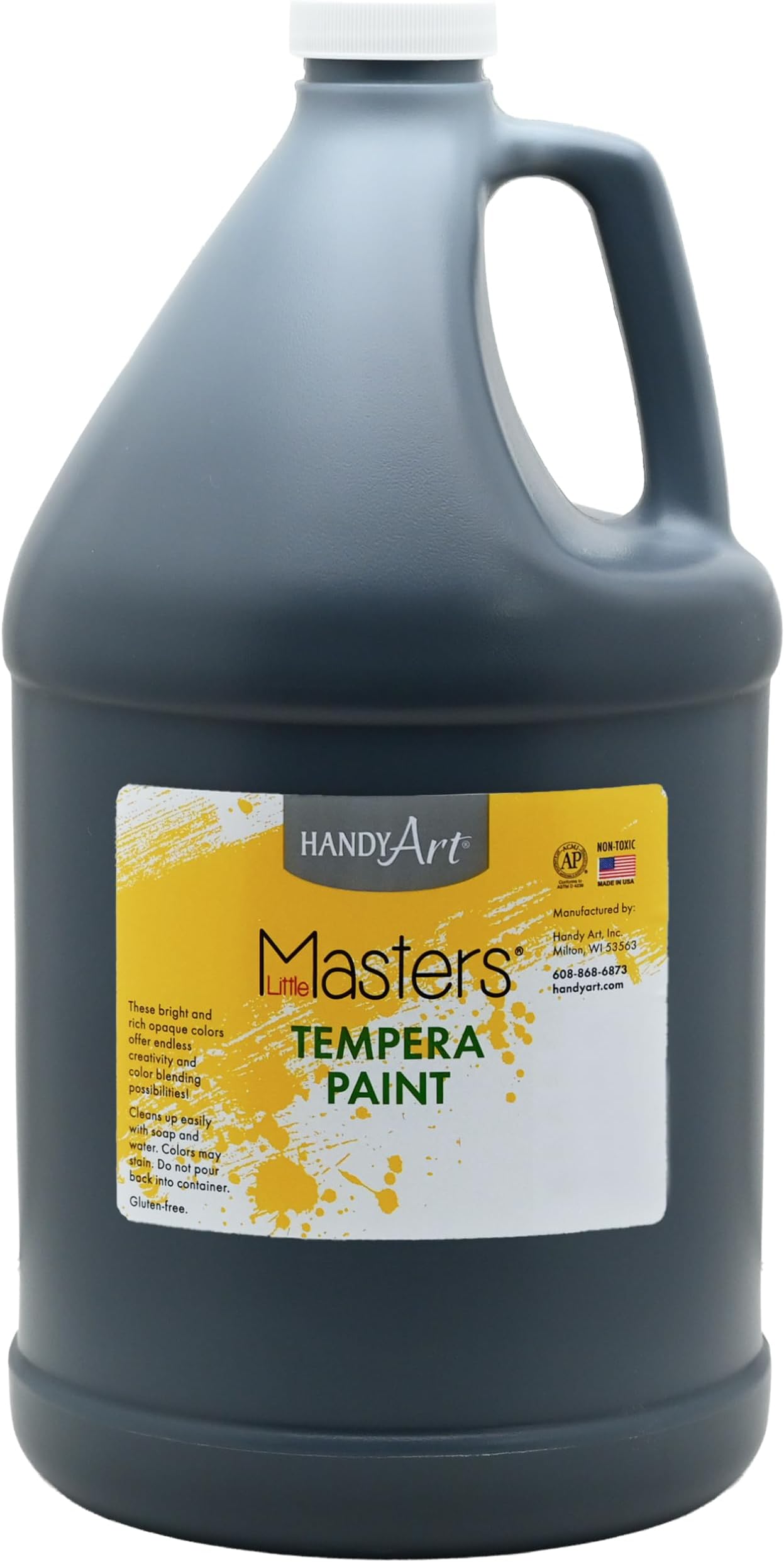 Handy Art Little Masters Tempera Paint, 1 Gallon (Pack of 1), Black 128 Fl Oz