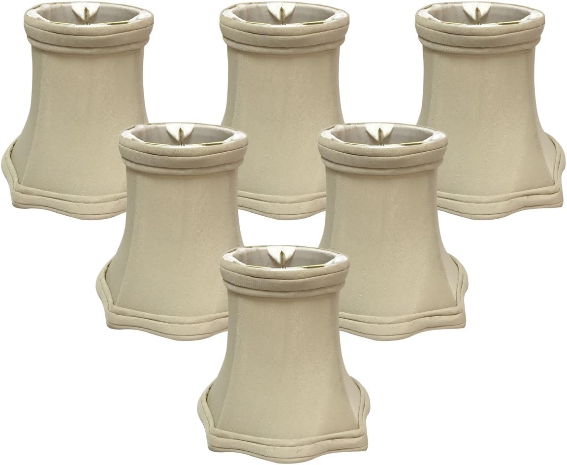 Royal Designs, Inc. CS-717WH-6 Fancy Square Bell Chandelier Shade, 3 x 5 x 4.5, White, 6-Pack