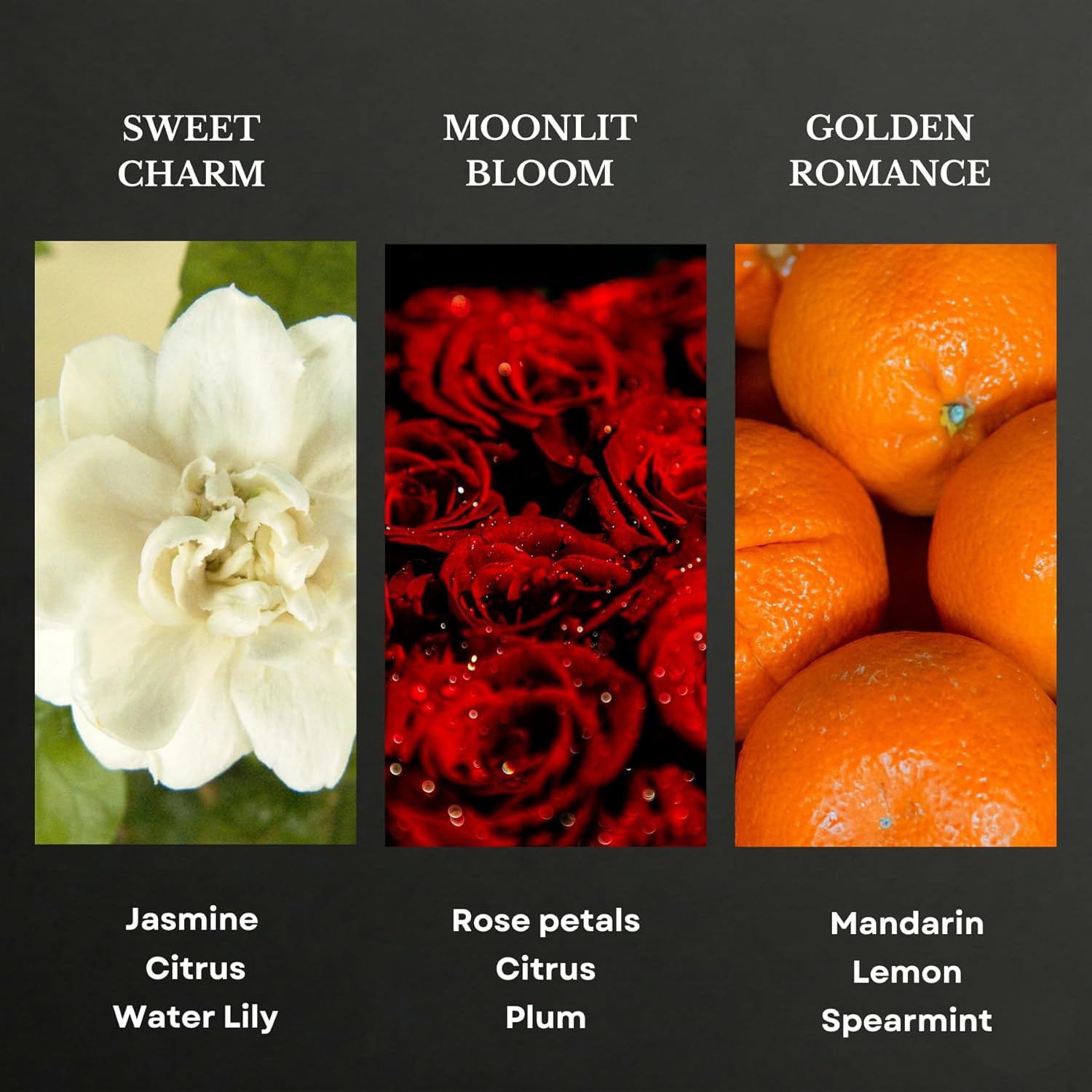 Love Collection Fragrance Oil Set – Essential Oil Blends for Diffusers, Candles & Soaps – Jasmine, Rose, Citrus, Amber & Musk – Phthalate-Free – Gift Set 3×20 ml (2.03 fl oz)