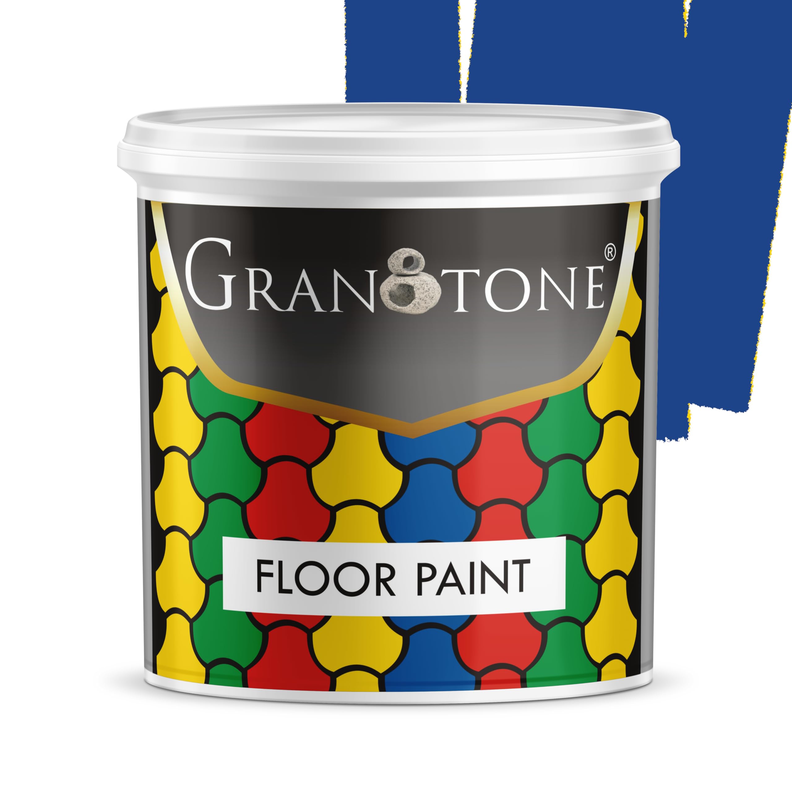 GRANOTONE Floor paint for cement floor and tiles, Polyurethane and Acrylic Polymer Based Concrete Sealer, Anti-Slip, Thick & Durable tile paint 1 L,Peacock Blue