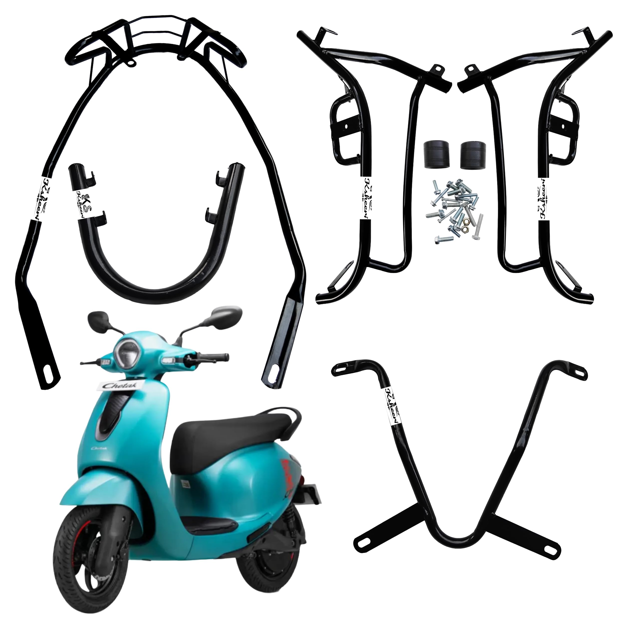 CHETAK C25 CRASH GUARD WITH FRAME SLIDER LAGGUARD FRONT AND REAR BODY GUARD SUITABLE FOR CHETAK C25 ELECTRIC SCOOTER (SET OF 1)-image-5