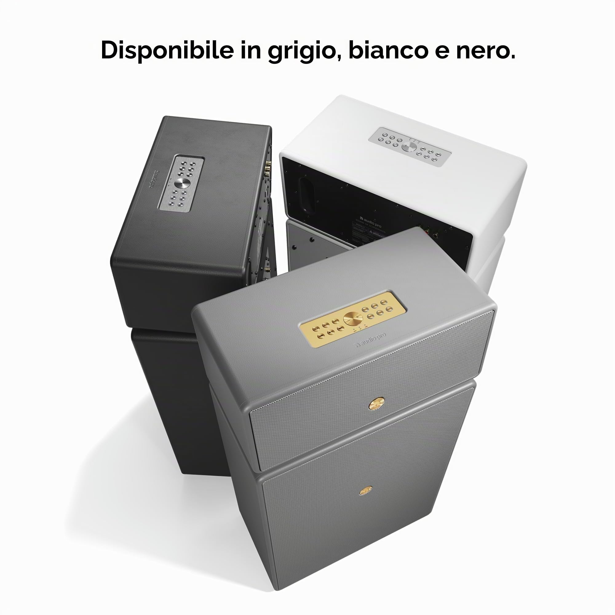 Audio Pro Potente Cassa Wireless Bluetooth e Wifi Multiroom - Grande Speaker Portatile con AirPlay2, Google Cast, Spotify Connect e HiFi - 6 Pulsanti Predefiniti - Volume Alto Drumfire II - Nero
