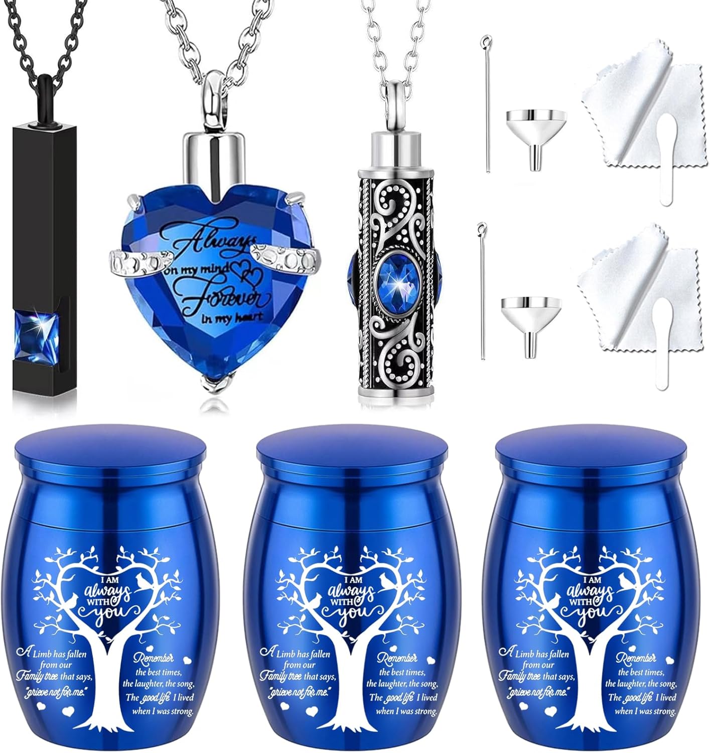 6 Pieces Tree of Life Cremation Urn Set for Ashes Sharing Urns for Human Waterproof Cremation Jewelry Urn Necklaces for Ashes for Women Men