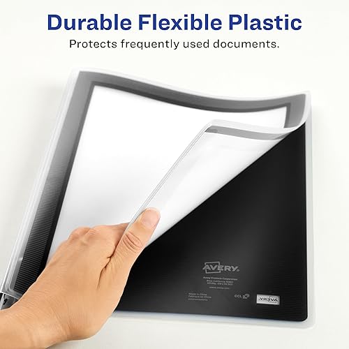 Miniatura 42 de Avery Flexi-View - Carpeta de 3 anillas, anillos redondos de 1/2 pulgada, 1 carpeta azul marino (15766)