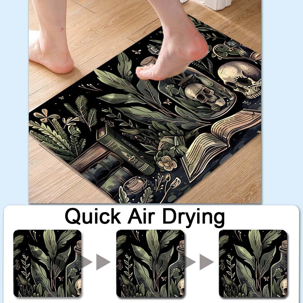 Bath Mat-Bathroom Rug，Books and Skulls-Absorbent Non Slip Quick Dry Stain Resistant Easy to Clean Care Shower Rug for Bathtub Shower Room 16×24Inch (40 * 60cm)