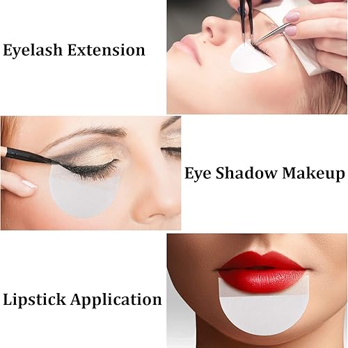 Miniatura 3 de Sliverdew 100 protectores de sombra de ojos, plantillas de sombra de ojos, sin pelusas, almohadillas para debajo de los ojos que evitan los residuos