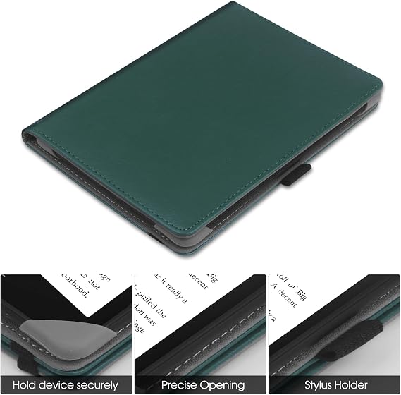 HGWALP Universal Case for 6 eReaders, Folio Leather Stand Cover with Handstrap Compatible with All 6 inch Kindle Paperwhite/Kobo/Tolino/Pocketook/Sony E-Book Reader-Mint