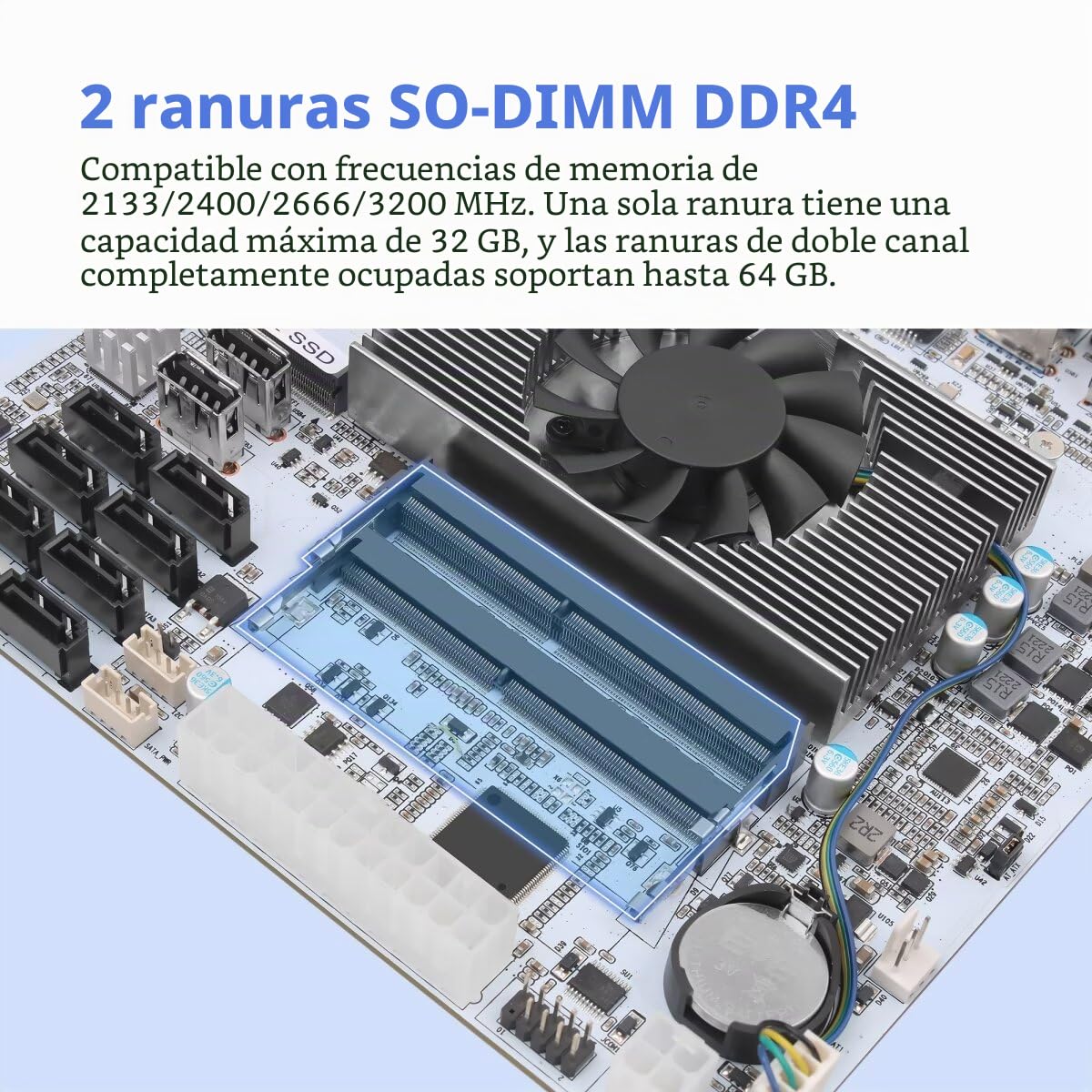 NAS Mainboard Low Power Core i5 8265U, 8×SATA3.0 Mini ITX Motherboard, Computer Board 2xNVMe(PCle3.0 x2), Barebone No Ram No SSD, 2 x 2.5GBE LAN, TF Card, Dual Display