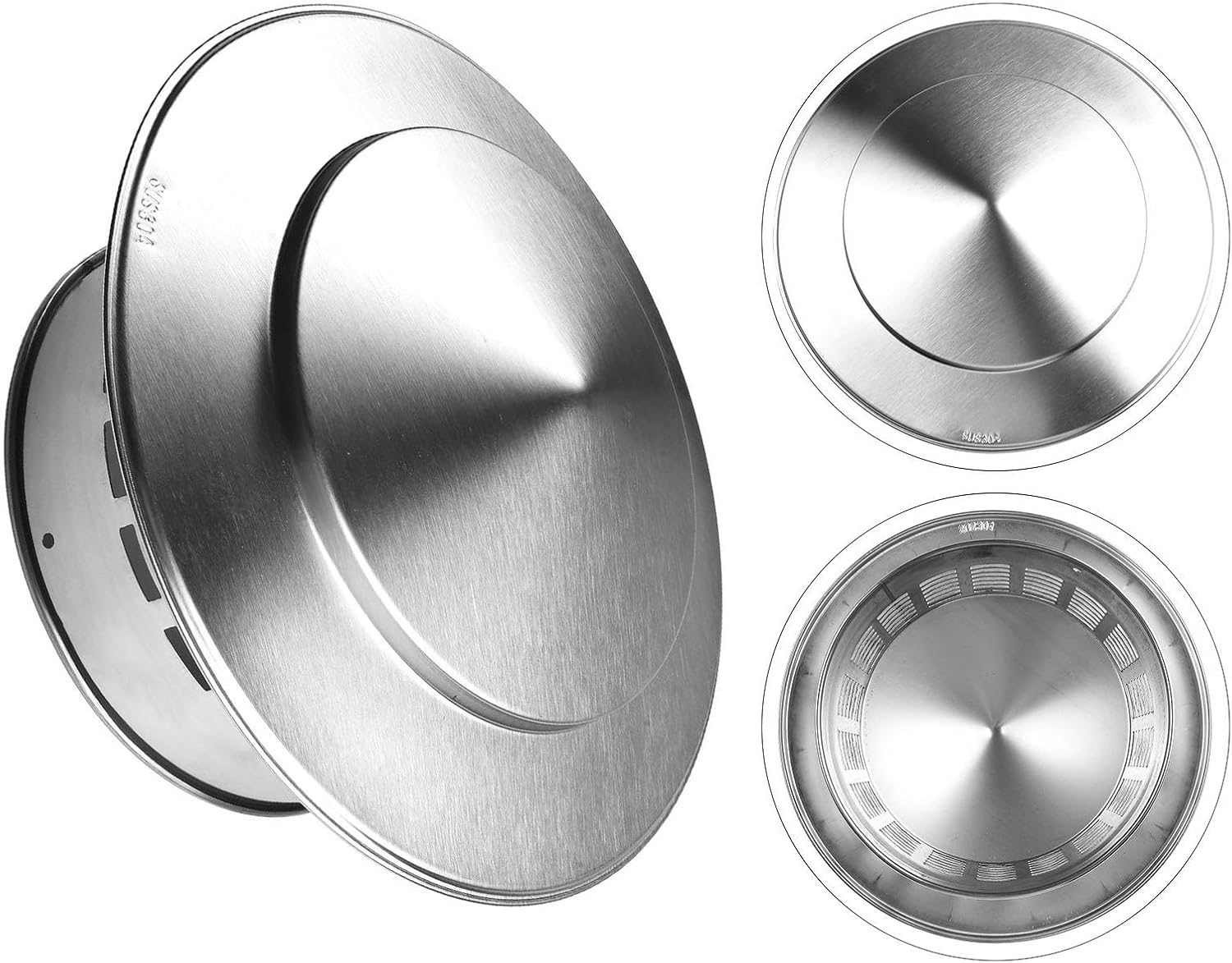 110/160mm Cone Top Chimney Cap Stainless Steel Cone Cap Roof Rain Chimney Cover, Fireplace Exhaust Cap, Roof Pipe Exhaust Hood Cover Exterior Stove Pipe Cover For Vent Flue Kitchen Cooking(160mm)