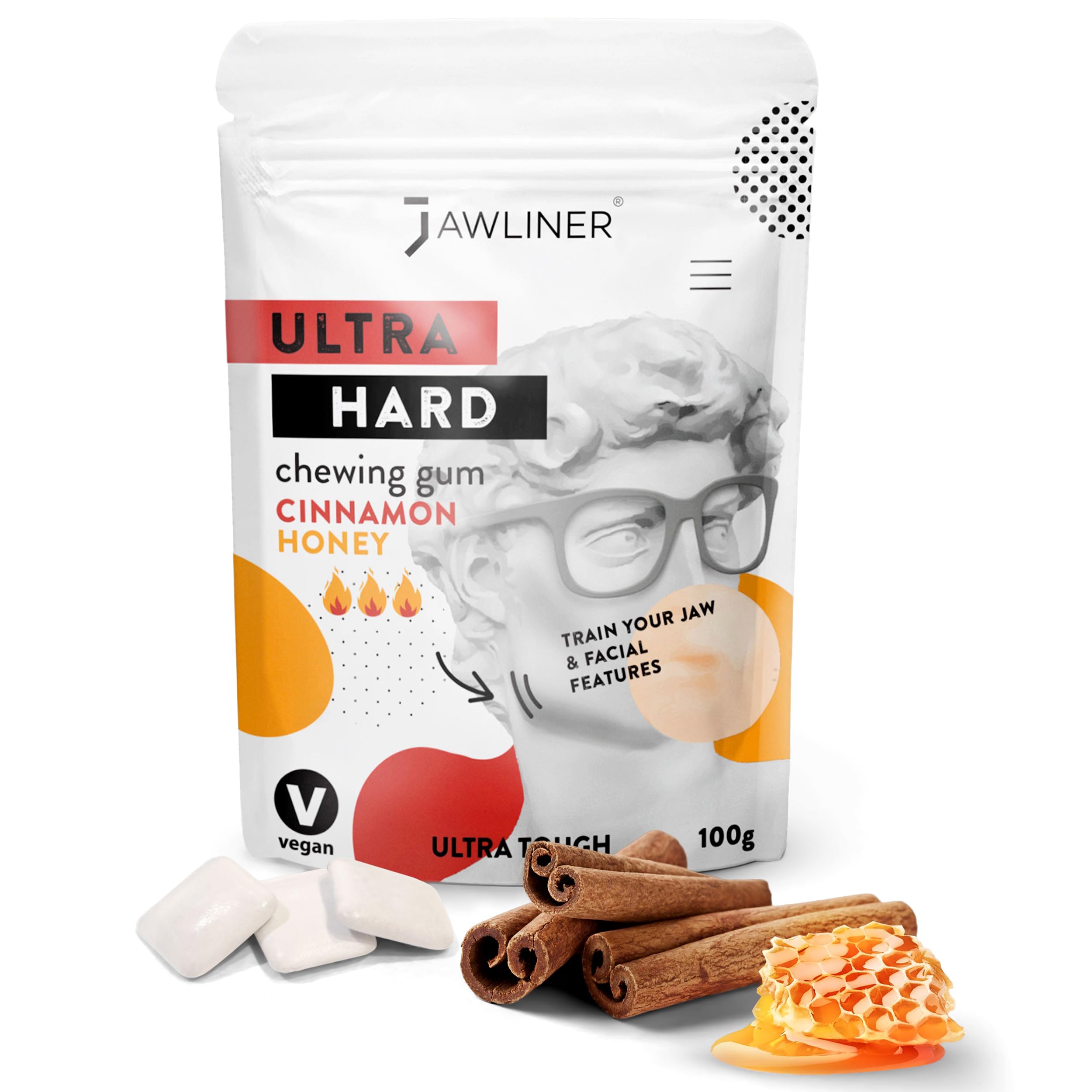 Chewing Gum Fitness (2 Month Pack) - Jaw Trainer and Jawline for Mewing - Sugar Free Chewing Gum