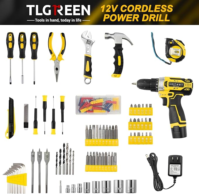 Kit de Herramientas TLGREEN con Taladro Inalámbrico 12V y 138 Piezas miniatura 5