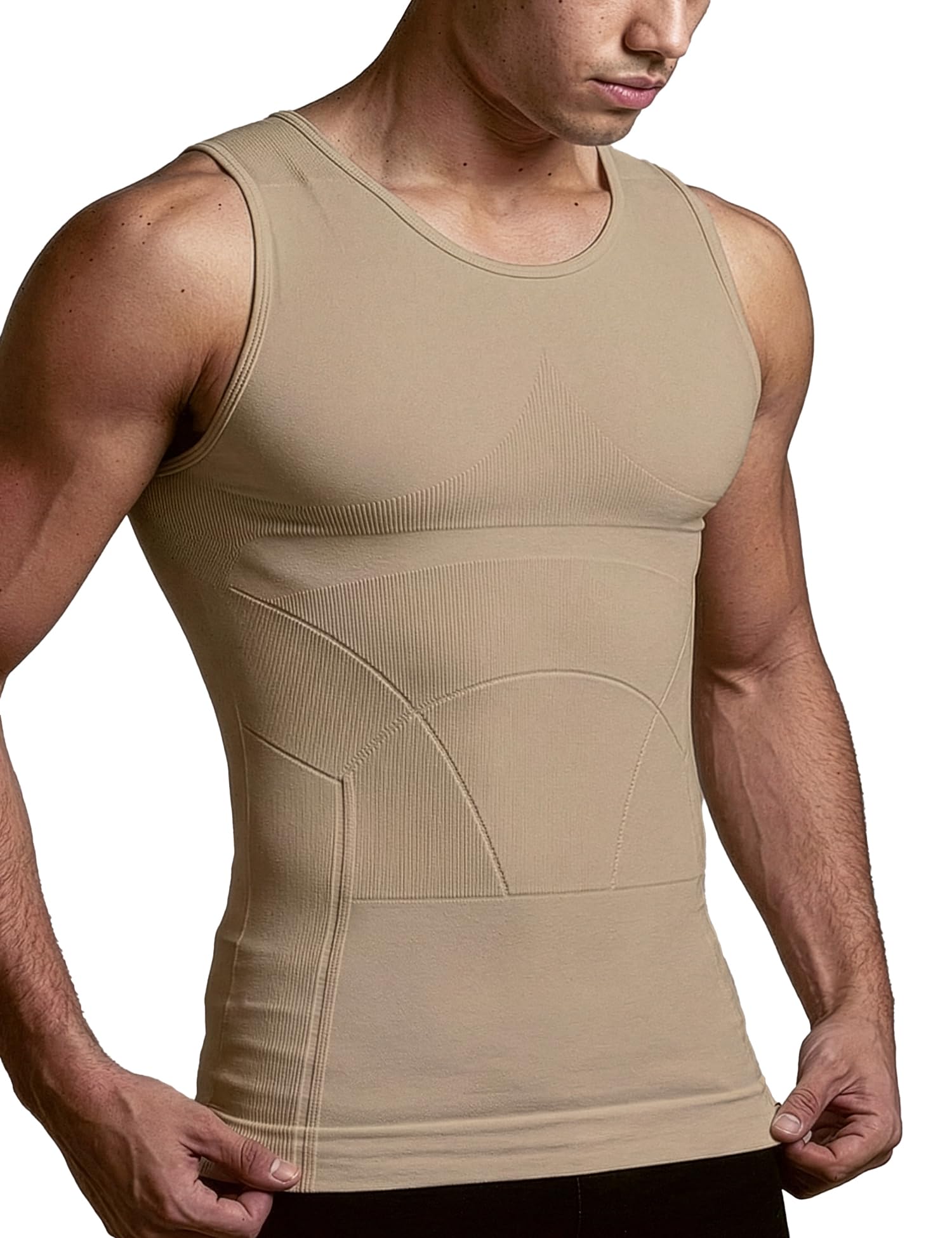 damensch Form Shapewear for Men, Comfortable and Stretchy Body Shaper for Man, Posture Correcting Tummy Tucker, Breathable Gynecomastia Compression T Shirt, Ideal for Parties Shirt Tucker for Men-picture-35