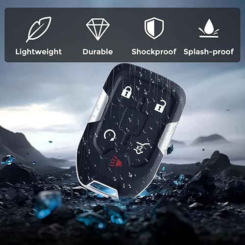 Miniatura 5 de Funda para Llavero Compatible con GMC Acadia 2017-2020, para GMC Terrain 2018-2020 Funda de Llavero de Reemplazo, Carcasa de Llavero Vacía Sin Chip