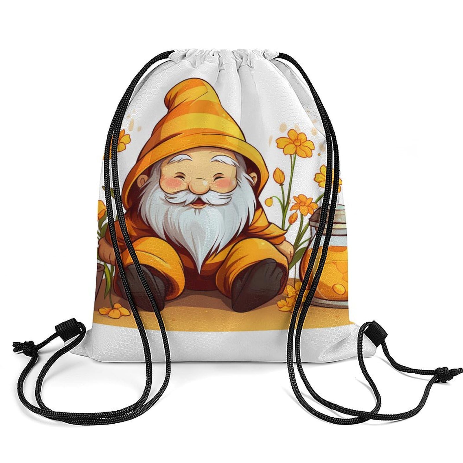 Cute Little Dwarf Gnomes Drawstring Backpack Durable Sport Gym Bags Daypack for Men Women 35 * 42cm