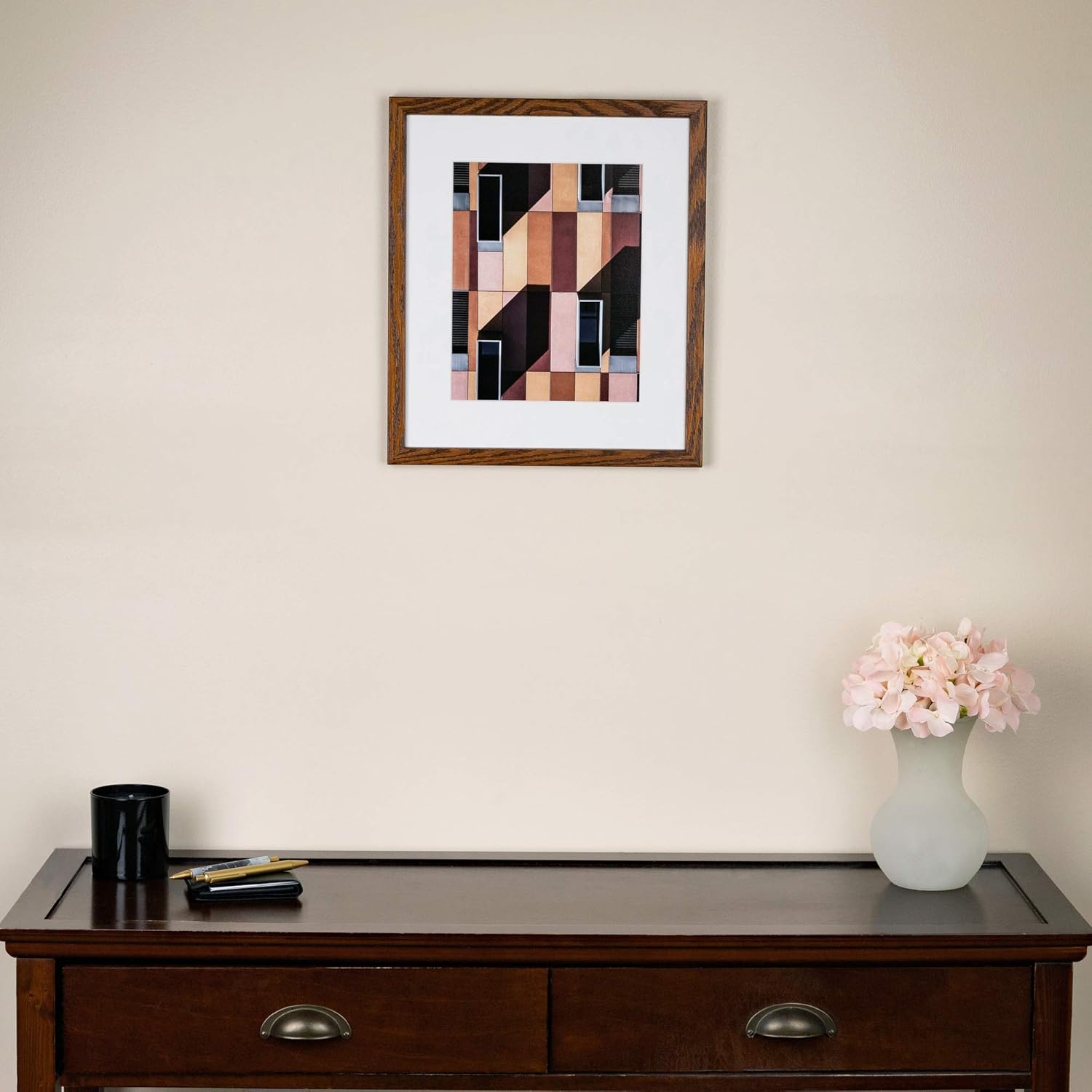 ArtToFrames 16x20 inch Walnut on Red Oak Wood Picture Frame, WOM0066-1343-YWAL-16x20