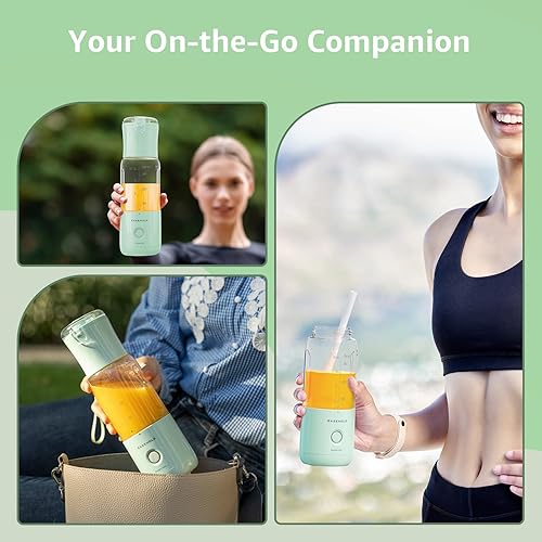 Miniatura 3 de Licuadora portátil, licuadora personal para batidos y batidos, mini licuadora rápida de jugo fresco sobre la marcha con 6 cuchillas, licuadora