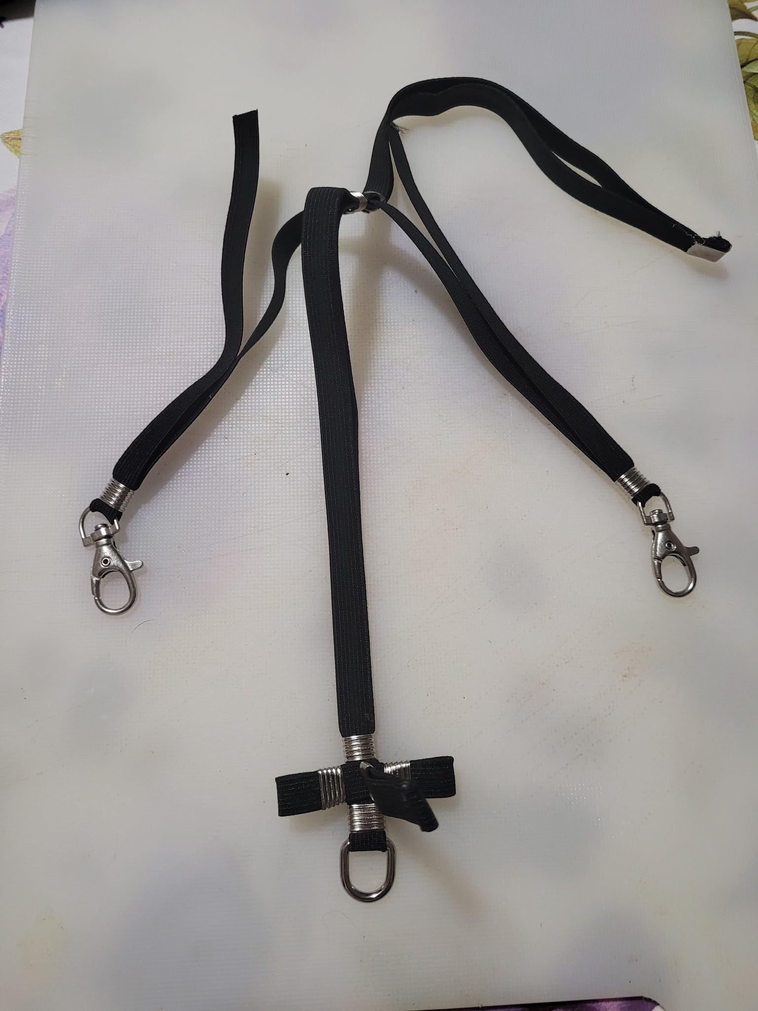 Adjustable Parrot Harness, 10 mm, Black Neck, Coloured Bands, 2 Hooks Metal Leash 3 mm 1 m (Black Neck Black Bands) - Image 4
