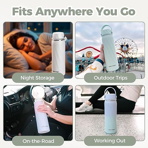 Miniatura 8 de HEYTRIP Botella enfriadora de leche materna aislada al vacío, enfriador portátil de leche materna de acero inoxidable de 20 onzas, contenedor de