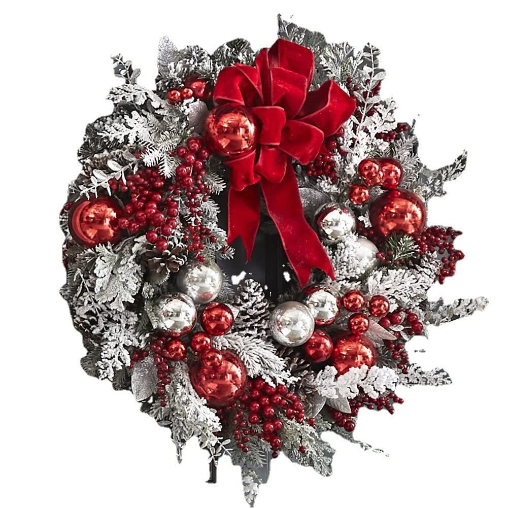 Guirlande de Noël pour porte d'entrée et décoration extérieure accueillante du porche au jardin