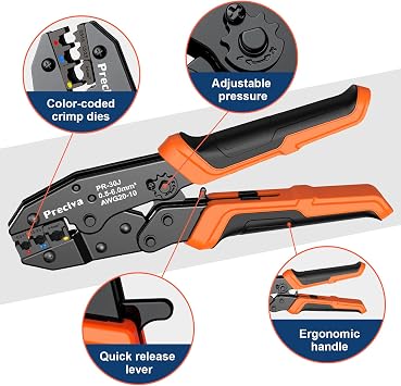 Crimping pliers for insulated cable lugs Preciva cable lug pliers crimping tool suitable for 05-6mm² crimping pliers press pliers