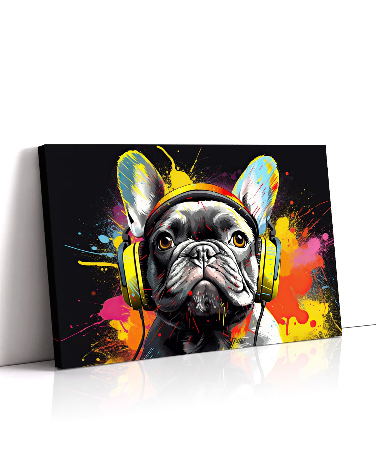 French Bulldog Canvas Wall Art Dog Wall Decor Animal Painting Prints Graffiti Pet Picture Modern Artwork for Living Room Bedroom Home Office Decor