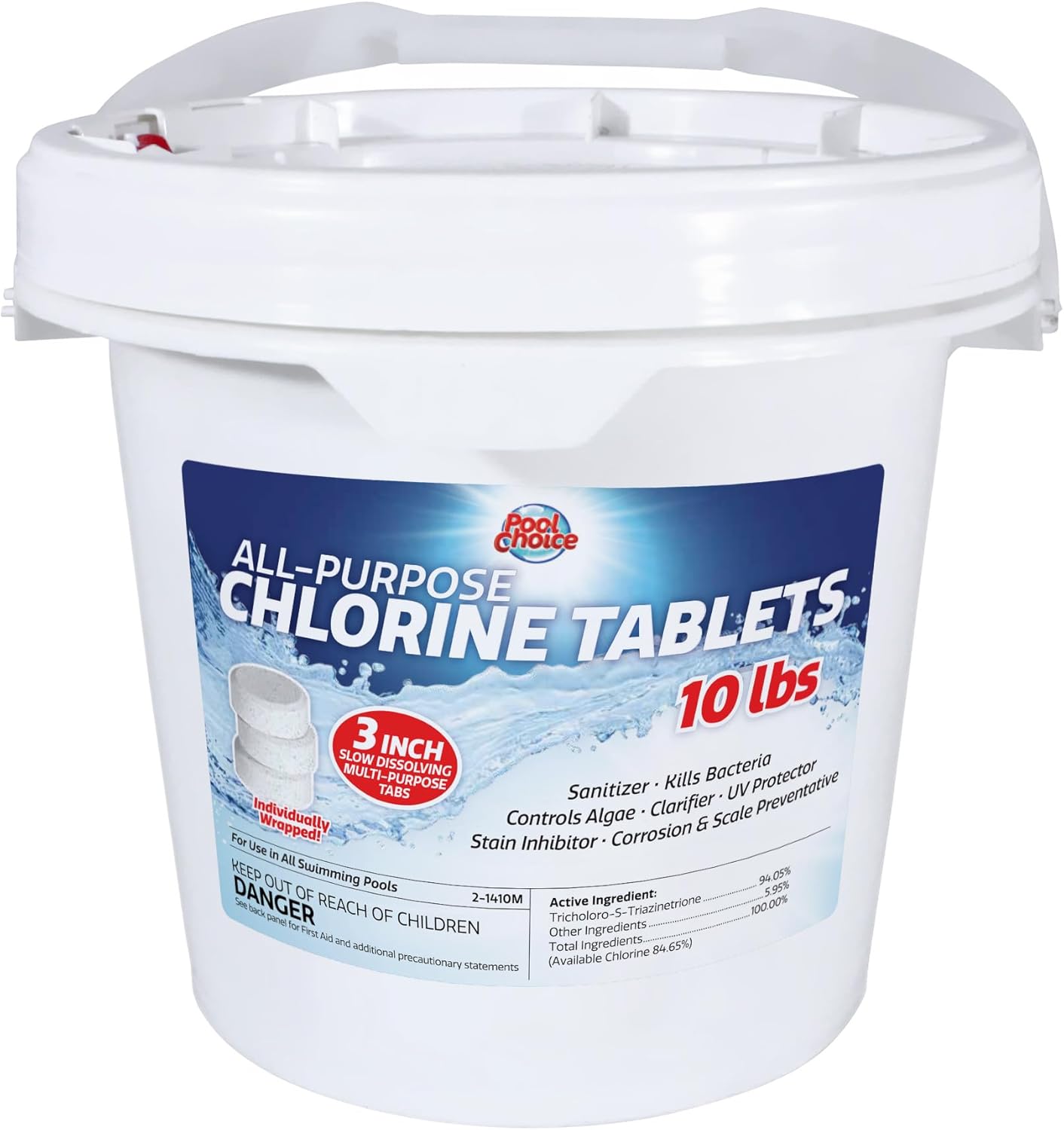 SpaChoice 10-Pounds All-Purpose Pool Chlorine Tablets, Everything-in-One, Chlorine Tablets 3 Inch, Made in USA